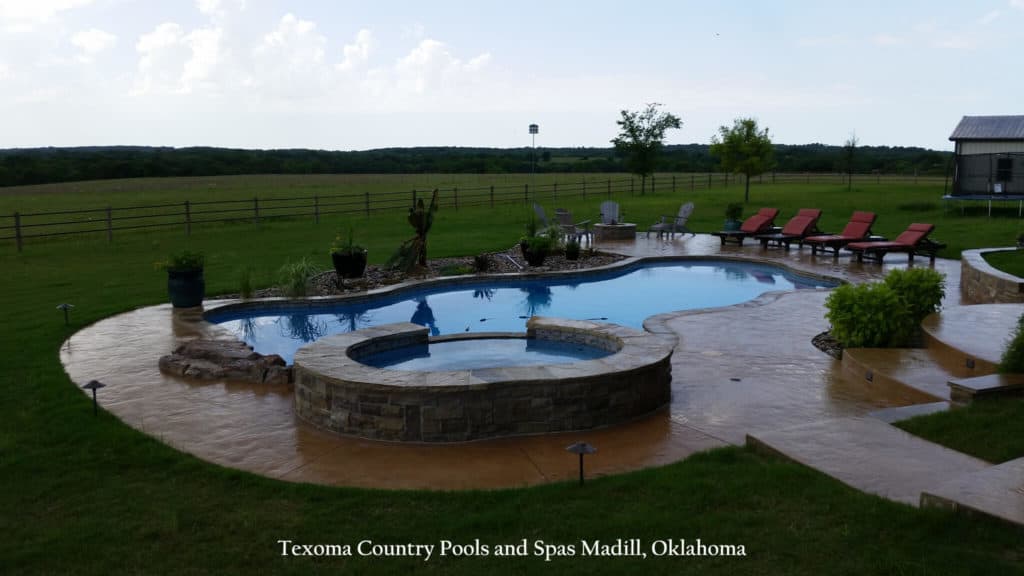 inground pool madill oklahoma dusk