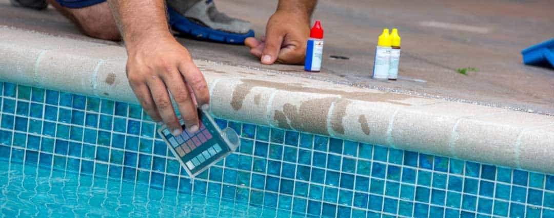 man in oklahoma testing a residential swimming pool